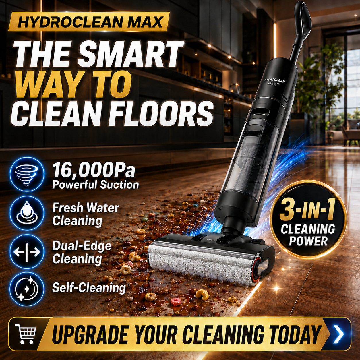 HydroClean Max Wet & Dry Vacuum Mop