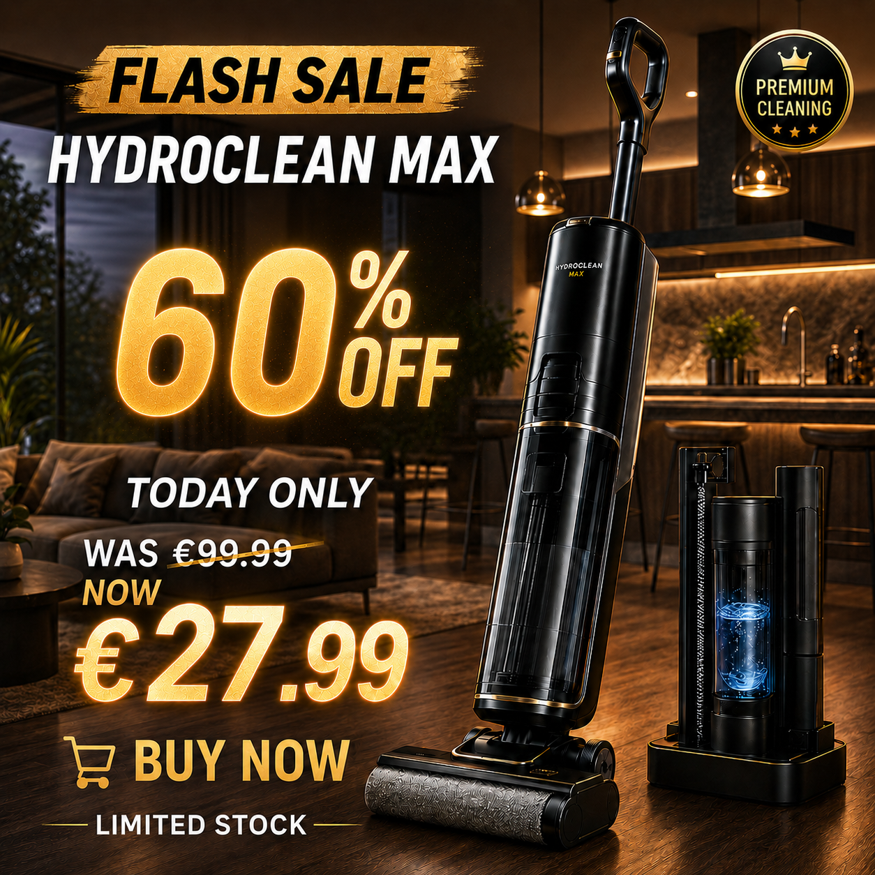 HydroClean Max Wet & Dry Vacuum Mop