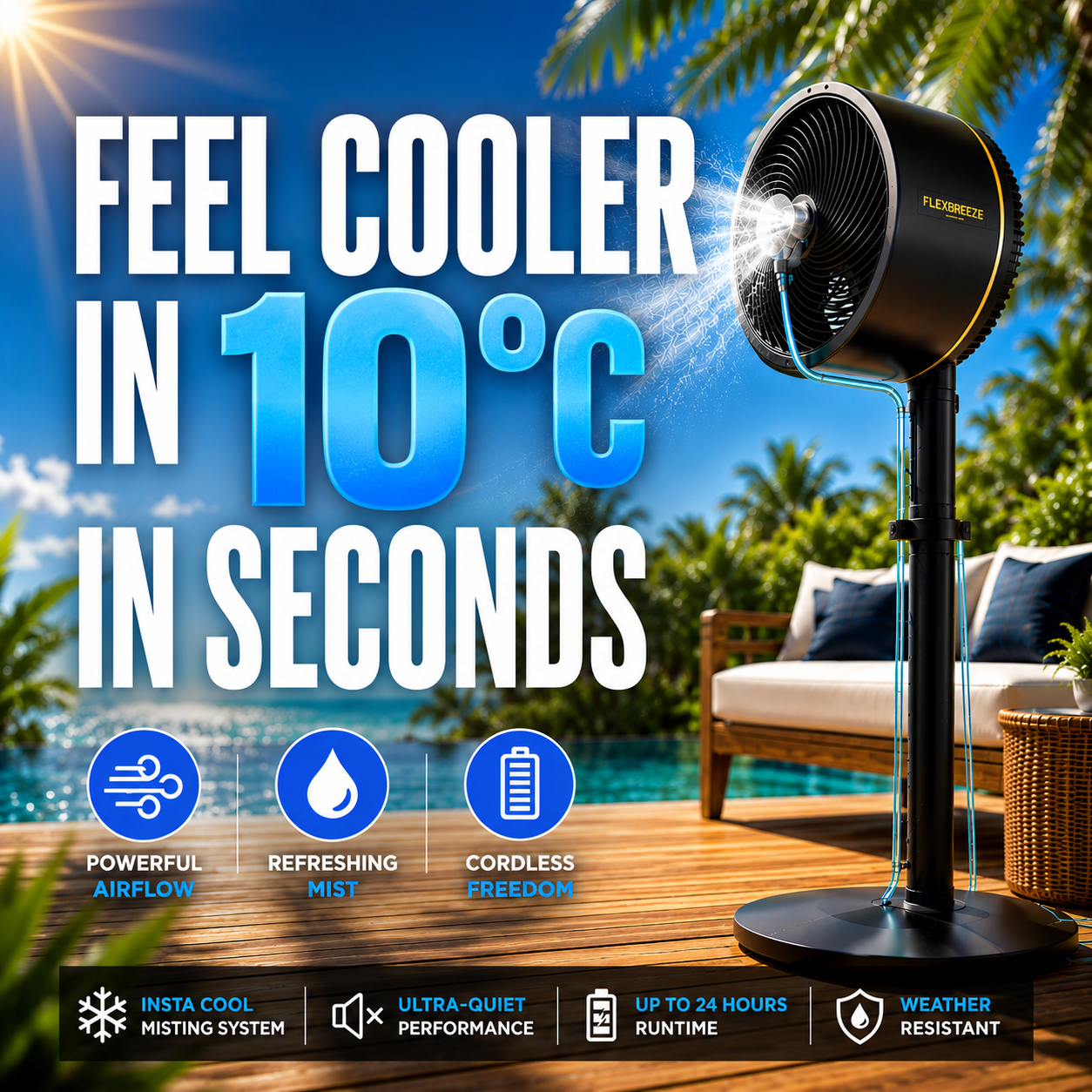 FlexBreeze – The Ultimate Indoor & Outdoor Cooling Fan
