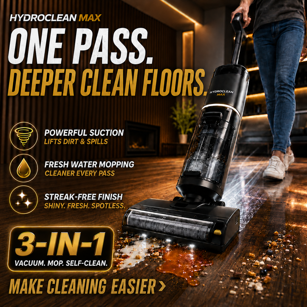 HydroClean Max Wet & Dry Vacuum Mop