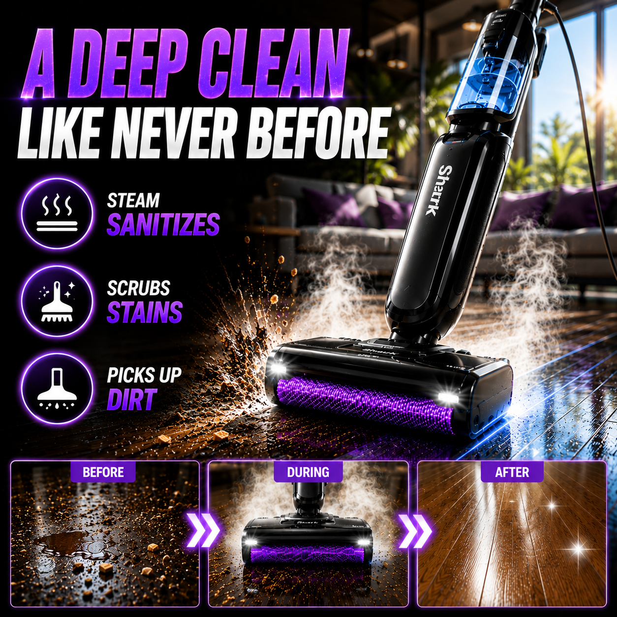 SteamSweep Pro 3-in-1 Floor Cleaner
