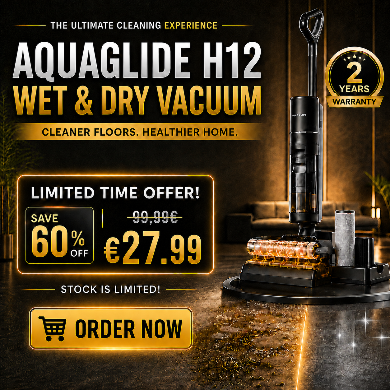 AquaGlide H12 Pro Wet & Dry Smart Floor Cleaner