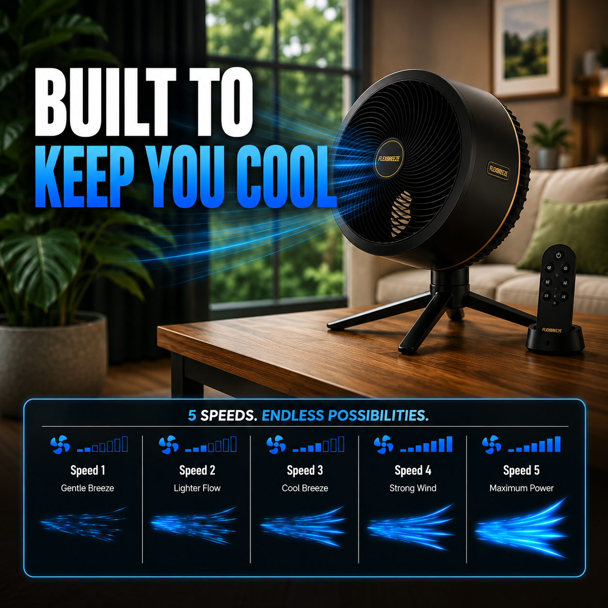 FlexBreeze – The Ultimate Indoor & Outdoor Cooling Fan